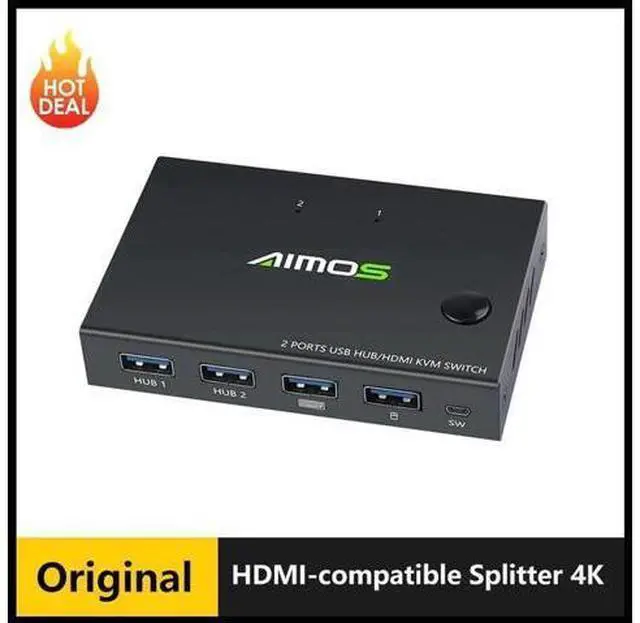 Main image of HDMI-compatible Splitter 4K Switch KVM switch Usb 2.0 2 in1 Switcher For computer monitor Keyboard And Mouse EDID / HDCP Printer