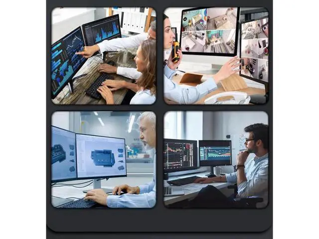 Alt view image 2 of 7 - Monitor DisplayPort HDMI KVM Switch, 4K @60Hz 2-Port Extended Display 2 in 2 Out DP + HDMI KVM Switch 2 Monitors 2 Computers Displayport and HDMI, with 2 x USB Ports