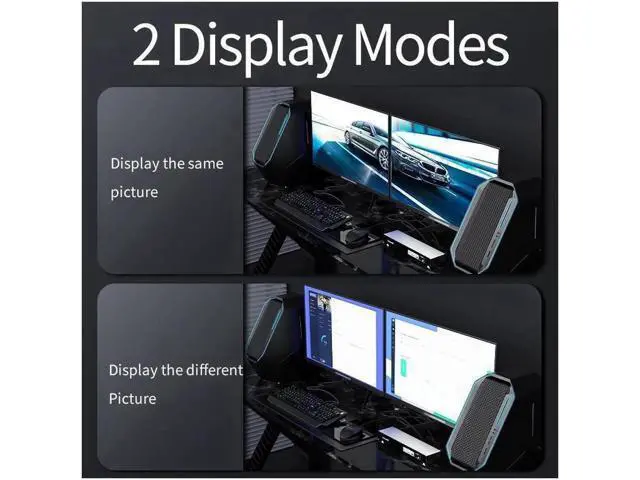 Alt view image 4 of 7 - Monitor DisplayPort HDMI KVM Switch, 4K @60Hz 2-Port Extended Display 2 in 2 Out DP + HDMI KVM Switch 2 Monitors 2 Computers Displayport and HDMI, with 2 x USB Ports
