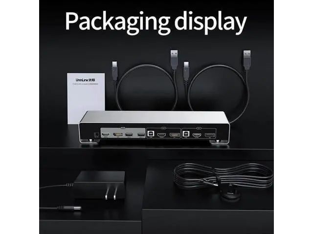 Alt view image 2 of 6 - KVM Switch HDMI+DP Switch KVM 4K Dual Monitor 2x2 Sharing 2 Hdmi 2 Display 4 USB For Mouse Keyboard Printer Udisk