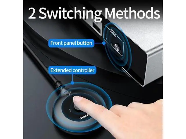 Alt view image 5 of 6 - KVM Switch HDMI+DP Switch KVM 4K Dual Monitor 2x2 Sharing 2 Hdmi 2 Display 4 USB For Mouse Keyboard Printer Udisk