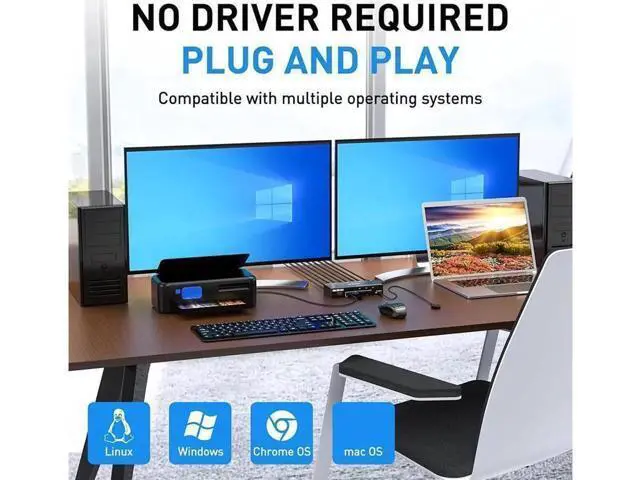 Alt view image 2 of 7 - AomoproinDual Monitor KVM Switch USB 3.0 HDMI KVM Switch for 2 Monitors 3 Computers 4K@60Hz 2K@144Hz, with EDID Emulator, Dual Monitor KVM Switch with 4 USB 3.0 Ports, Wired Remote and Cables Included