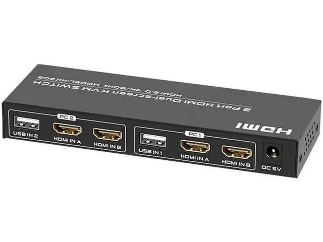 Alt view image 5 of 6 - Switch 2In 2 Out Dual Screen Expansion two computers share two monitors share USB keyboard mouse hdmi-compatible switcher