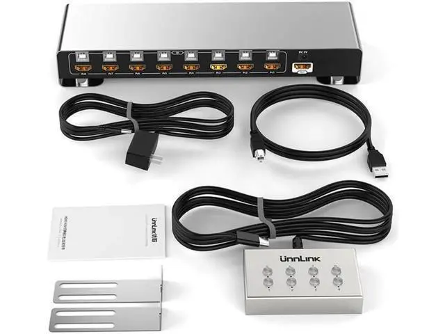 Alt view image 3 of 6 - Switch Hdmi 4K USB KVM Switch 8 Ports for Computer Laptop Xbox PS4/PS5 Monitor TV Projector