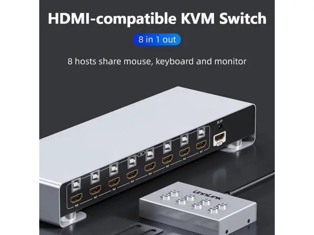 Alt view image 5 of 6 - Switch Hdmi 4K USB KVM Switch 8 Ports for Computer Laptop Xbox PS4/PS5 Monitor TV Projector