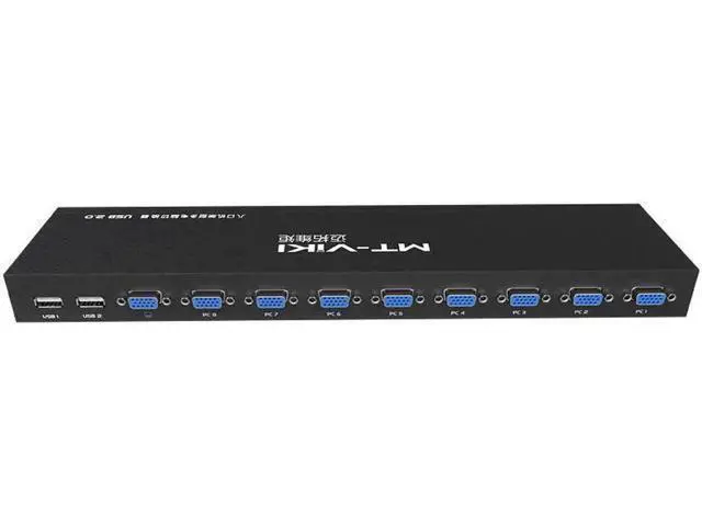 Alt view image 2 of 6 - MT-VIKI 8 Port Smart KVM Switch Manual Key Press VGA USB Wired Remote Extension Switcher 1U Console with Cable 801UK-L