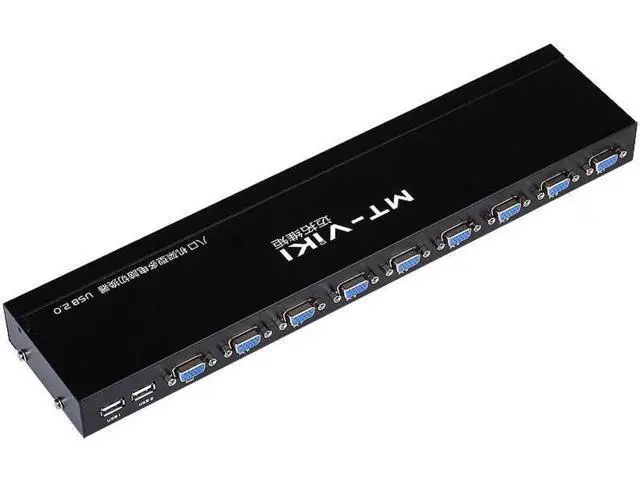Alt view image 4 of 6 - MT-VIKI 8 Port Smart KVM Switch Manual Key Press VGA USB Wired Remote Extension Switcher 1U Console with Cable 801UK-L