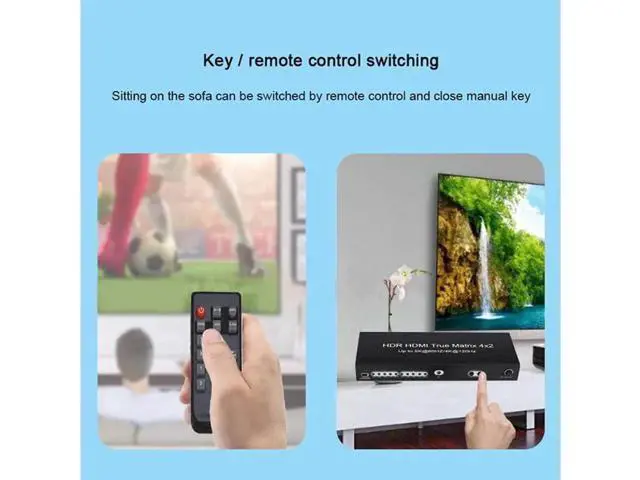 Alt view image 6 of 7 - 8K @60Hz HDR HDMI True Matrix 4x2, 4K @120Hz 4 in 2 Out HDMI Splitter Switcher HDMI Matrix Switch Box V2.1 Speed switcher, Suitable for PS4 HD TV Computer Monitor
