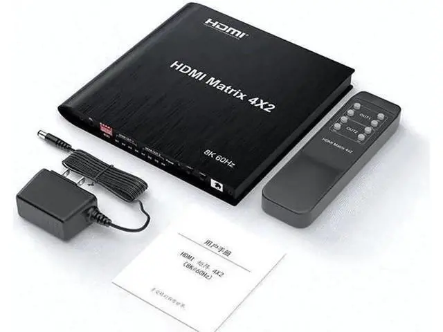 Alt view image 5 of 7 - Matrix 4 in 2 Out 8K @60Hz,8K 4x2 HDMI 2.1 True Matrix Switcher Conmutador Switch 4K @120Hz HDR HDCP 2.3 HDMI Splitter 4 In 2 Out HDMI Switcher Box for PS4 TV Box PC To HDTV