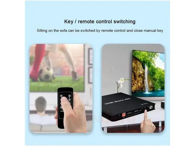 Alt view image 7 of 7 - Matrix 4 in 2 Out 8K @60Hz,8K 4x2 HDMI 2.1 True Matrix Switcher Conmutador Switch 4K @120Hz HDR HDCP 2.3 HDMI Splitter 4 In 2 Out HDMI Switcher Box for PS4 TV Box PC To HDTV