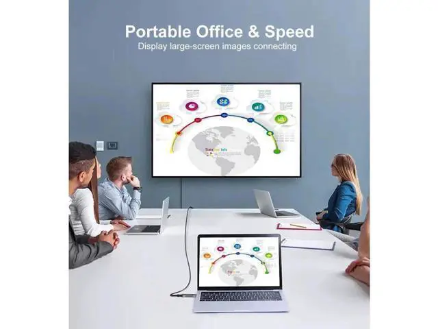 Alt view image 7 of 7 - USB 3.1 Type C to HDMI Fiber Optic Cable, 16.4ft/5M 18Gbps Ultra Speed Video Projection Cord, 4K@60hz, HDCP, 3D, Compatible with All Laptop Phones and Tablets with Type C & Thunderbolt 3 Interface
