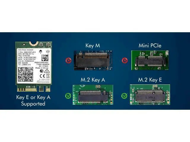 Alt view image 3 of 5 - Legacy M.2 Wi-Fi Adapter for Intel 8265 Wireless-AC ^^ 867Mbps WiFi with Bluetooth 4.2 ^^ 2.4GHz & 5GHz Network Card ^^ Works with Intel, AMD, Linux & Windows ^^ 8265NGW Wireless Adapter