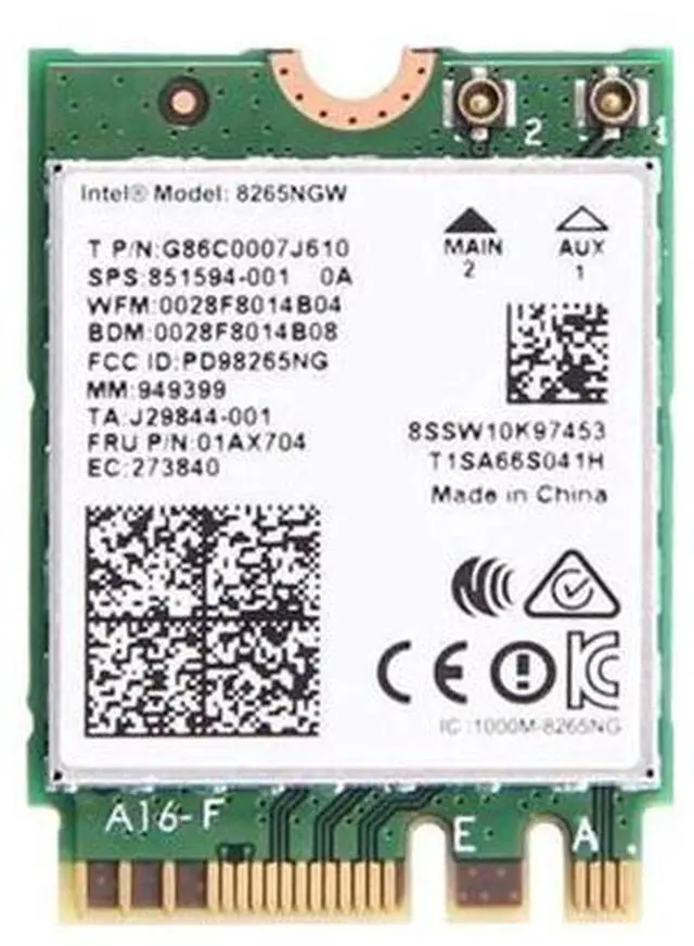 Main image of Legacy M.2 Wi-Fi Adapter for Intel 8265 Wireless-AC ^^ 867Mbps WiFi with Bluetooth 4.2 ^^ 2.4GHz & 5GHz Network Card ^^ Works with Intel, AMD, Linux & Windows ^^ 8265NGW Wireless Adapter