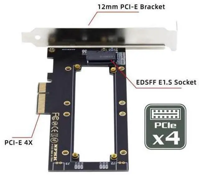 Alt view image 3 of 5 - Chenyang NVMe Ruler EDSFF SSD to PCI-E 4.0 X4 Host Adapter for 5.9mm 8.0mm 1U GEN-Z E1.S SSD