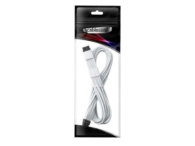Alt view image 4 of 4 - CableMod Universal Pro ModMesh Sleeved 12V-2x6 12VHPWR StealthSense Direct PCIe Cable (White, 16-pin to 16-pin, 60cm)