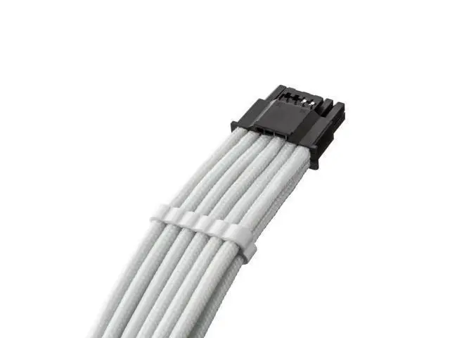 Alt view image 2 of 4 - CableMod Universal Pro ModMesh Sleeved 12V-2x6 12VHPWR StealthSense Direct PCIe Cable (White, 16-pin to 16-pin, 60cm)