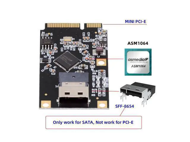 Alt view image 5 of 5 - NFHK Mini PCI-E PCI Express to Slimline SFF-8654 SATA 3.0 Four Ports Adapter Converter 6Gbps Disk Extension Card for SSD