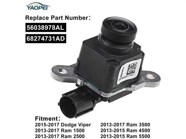Alt view image 2 of 5 - 56038978AL Rear View Backup Parking Camera Reverse Assist Camera Compatible with Chrysler 200, Dodge Viper, RAM 1500 2500 3500 4500 5500
