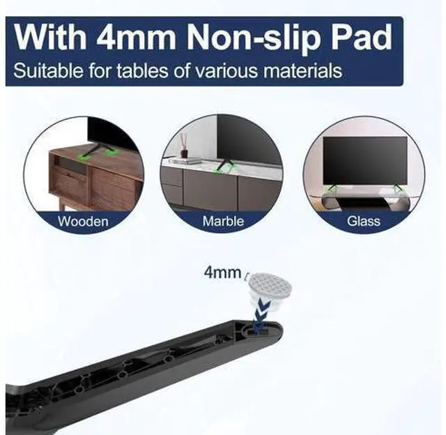 Alt view image 5 of 5 - Yaotieci TV Legs for Sceptre TV Stand, for Sceptre 720P 1080P HD LED DVD Edgeless 19" 32" 40" 43" 50", Fit for Bottom Hole Center-to-Center Distance of 10mm/0.39in to 20mm/0.78in