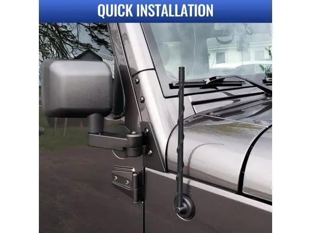 Alt view image 2 of 5 - VOFONO Antenna for 2007-2026 Jeep Wrangler 4xe JK JL Unlimited Willys Gladiator JT Rubicon Sahara, Jeep Gladiator Accessories, 13 Inch Jeep Wrangler Antenna Replacement for AM FM Radio Reception