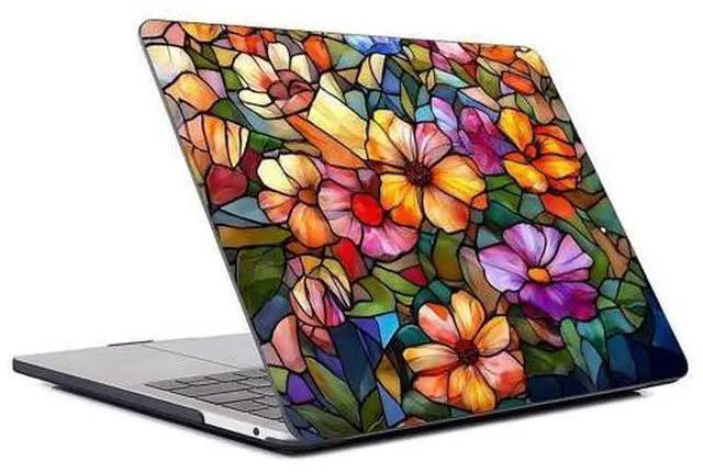 Main image of FKBRCL4U for MacBook Air 13 Inch Case,Black Case 2018/2020 Version A1932/A2179/A2337 Plastic Hard Shell Computer Case Colorful Flower 3D Mosaic Vintage Pattern