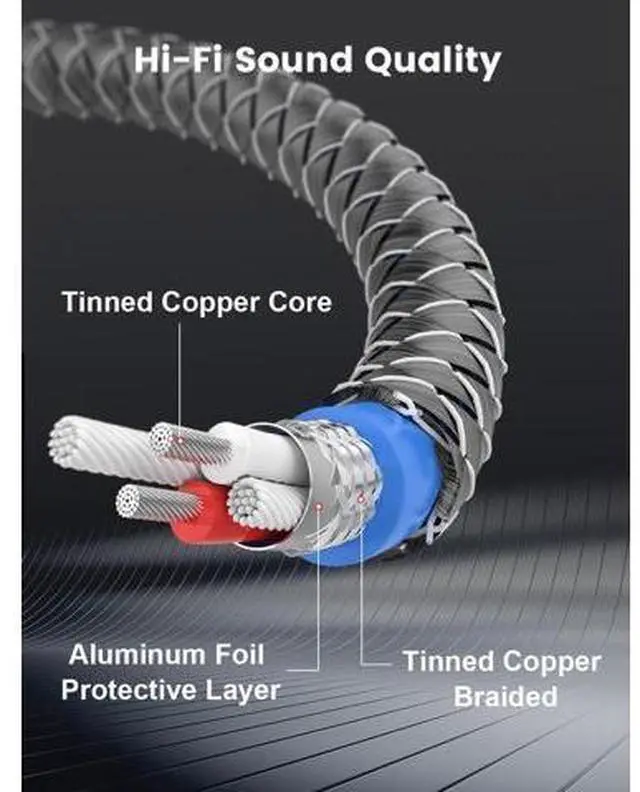 Alt view image 3 of 5 - EMK 1/4 to RCA Cable, Quarter inch TRS Male to 2RCA Male Audio Cable 6.35mm Stereo Jack to Dual RCA Insert Cable Y Splitter Cord (20Ft/6M,Silver)