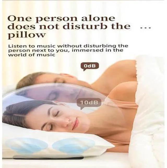 Alt view image 3 of 5 - Pillow Speaker Portable Sleep Sound System for Side Sleepers White Noise Machine for Relaxation and Sleep Aid Perfect for Travel Home and Bedtime Use