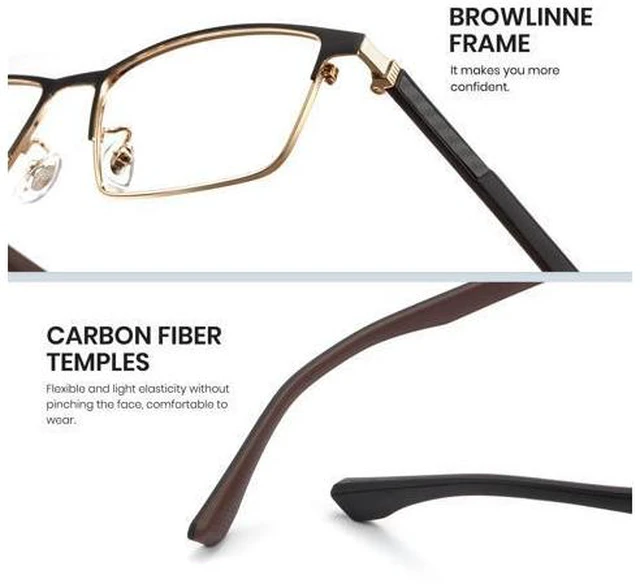 Alt view image 5 of 5 - Cyxus Carbon Fiber 99% Blue Light Glasses Men Women, 23g Semi-rim Square Frame for Computer Gaming 8146