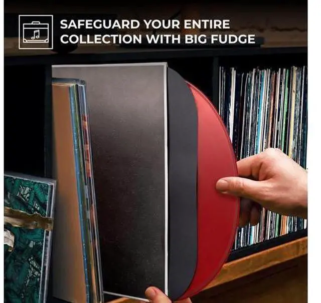 Alt view image 3 of 5 - Big Fudge Vinyl Record Inner Sleeves - LP Album Covers in Heavyweight & Acid Free Paper - Protective Cover with Round Corners for 12" Records - Black, 50 Pack
