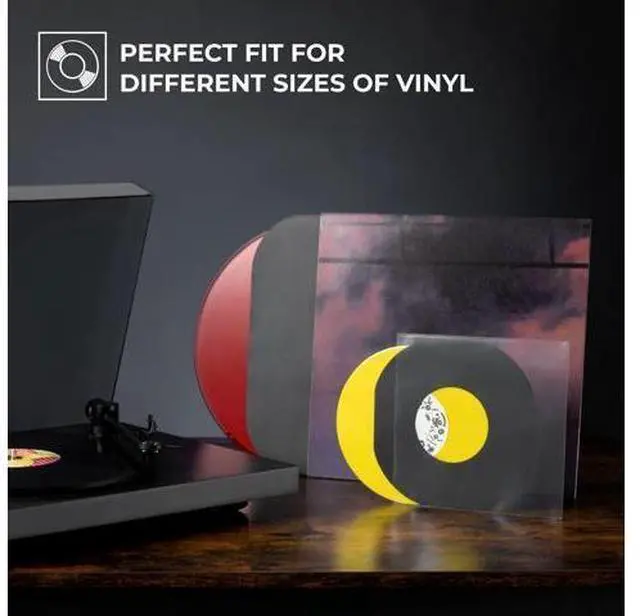 Alt view image 4 of 5 - Big Fudge Vinyl Record Inner Sleeves - LP Album Covers in Heavyweight & Acid Free Paper - Protective Cover with Round Corners for 12" Records - Black, 50 Pack