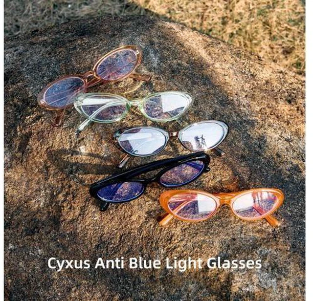 Alt view image 2 of 5 - Cyxus Small Cat Eye Blue Light Glasses for Women Chunky Frame Reduce Eye Strain UV Blocking8243T13 Orange
