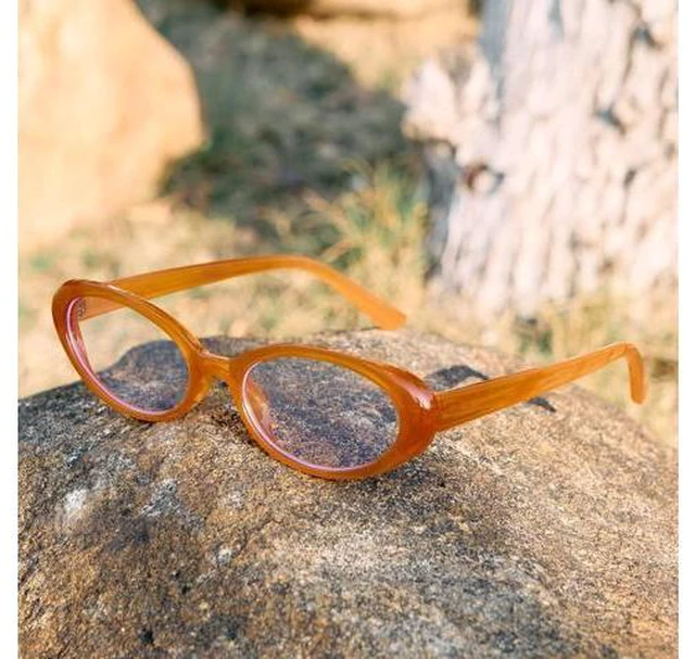 Alt view image 4 of 5 - Cyxus Small Cat Eye Blue Light Glasses for Women Chunky Frame Reduce Eye Strain UV Blocking8243T13 Orange