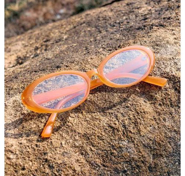 Alt view image 3 of 5 - Cyxus Small Cat Eye Blue Light Glasses for Women Chunky Frame Reduce Eye Strain UV Blocking8243T13 Orange