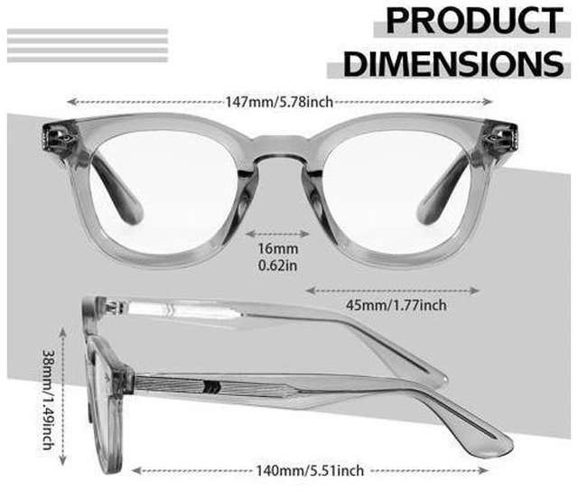 Alt view image 4 of 5 - SIPHEW Blue Light Blocking Glasses for Women & Men - Square Acetate Tr90 Sturdy Frame Anti Eyestrain Eyeglasses
