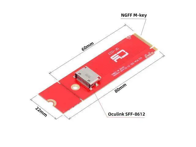 Alt view image 5 of 5 - xiwai PCI-E 3.0 PCI-Express 4.0 NVME M.2 M-Key to Oculink SFF-8612 SFF-8611 Host Adapter for PCIe U.2 eGPU SSD 2260 2280