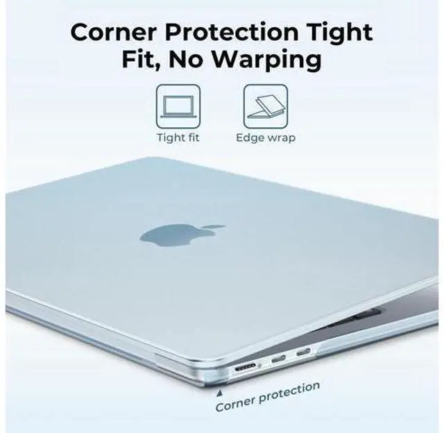 Alt view image 3 of 5 - EooCoo Compatible with MacBook Air 13 inch Case M4 2025 2024-2022 M3 M2 A3240 A3113 A2681, Matte Scratch Resistant Protective Hard Shell Cover Compatible for MacBook Air 13.6 inch Case, Sky Blue
