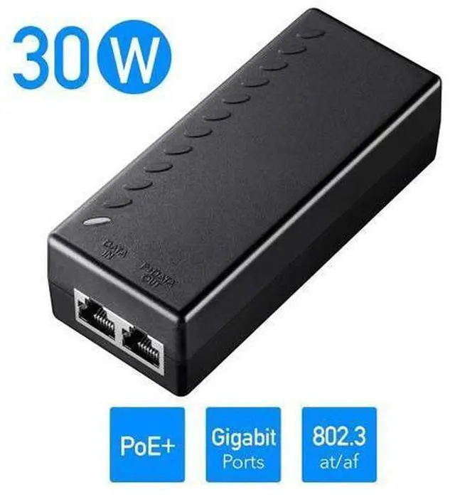 Alt view image 2 of 5 - Cudy New 30W Gigabit PoE Injector Adapter, 30W,10/100/1000Mbps RJ-45, IEEE 802.3af / 802.3at Compliant, up to 100 Meters (325 Feet), PoE200