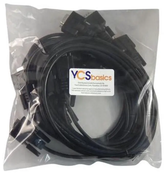 Alt view image 2 of 2 - Five Pack of YCS Basics Black 6 Foot DB9 9 Pin Serial / RS232 Male/Female Extension Cables