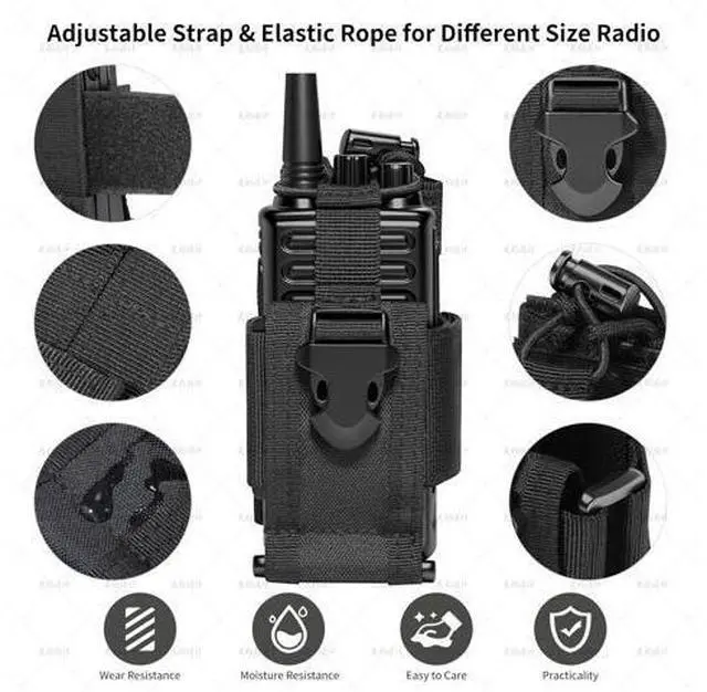 Alt view image 2 of 5 - SAMCOM Radio Holster Holder Case Military Heavy Duty Pouch Bag for Dult Belt Two Ways Walkie Talkies Adjustable Storage,2 Packs