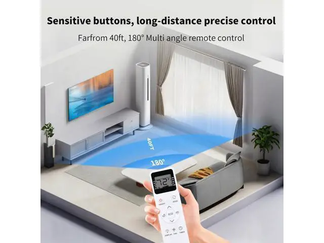 Alt view image 5 of 5 - ZWP Replacement Remote Control for EQK, Emerson Quiet Kool SMART Window Air Conditioner EARC15RSE1 EARC10RSE1 EARC6RSE1 EARC5RD1 EARC8RSE1 EARC12RE1