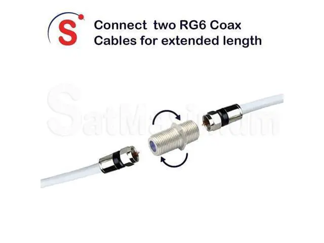 Alt view image 2 of 5 - SATMAXIMUM F81 Barrel Female to Female Coupler Connector, 3GHz F-Type Coaxial Cable Extension Adapter for High-Speed Internet and Satellite (50 PCS)