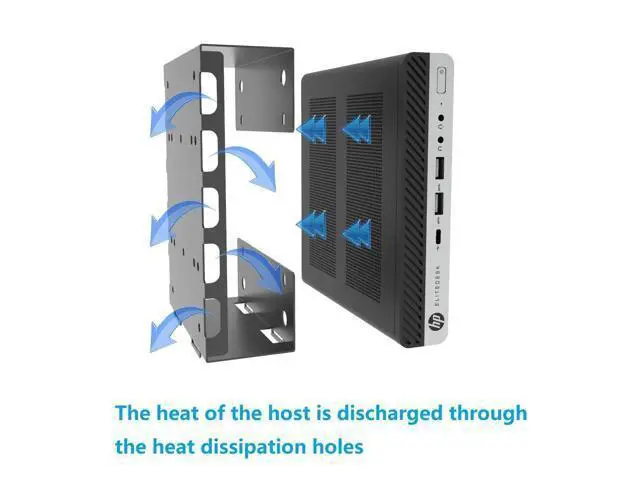Alt view image 4 of 5 - JINGCHENGMEI Wall Mount Compatible with HP EliteDesk, ProDesk, Mini Desktops - Steel Mount for Wall, Under Desk or VESA