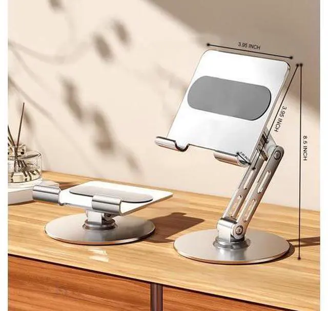 Alt view image 3 of 5 - ITEUU for iPad Stand Holder Adjustable Tablet Stand for Desk 360 Rotating Metal Mount for 4-13 inch Devices, Compatible with iPad iPhone Tablet Kindle TAB Surface/Switch Holder for Desk