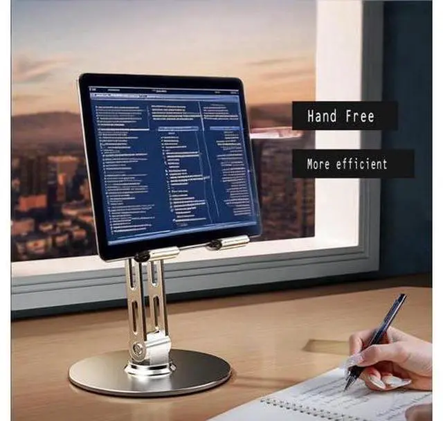 Alt view image 4 of 5 - ITEUU for iPad Stand Holder Adjustable Tablet Stand for Desk 360 Rotating Metal Mount for 4-13 inch Devices, Compatible with iPad iPhone Tablet Kindle TAB Surface/Switch Holder for Desk