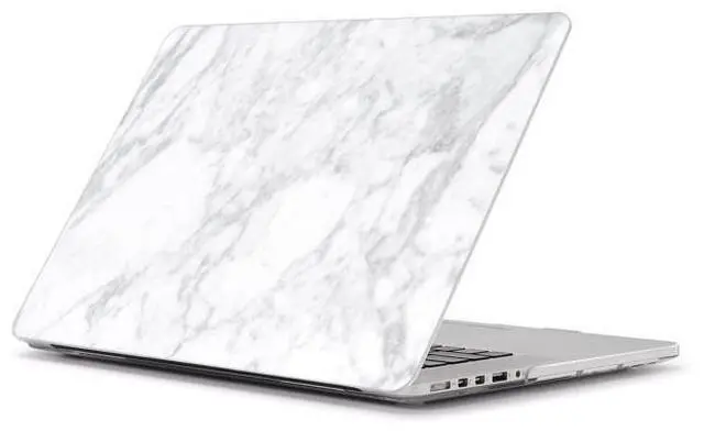 Alt view image 4 of 5 - UESWILL Marble Pattern Smooth Hard Case Cover Compatible with MacBook Pro 15 inch with Retina Display (NO Touch Bar, NO CD-ROM) Model A1398 + Microfibre Cleaning Cloth, (White)
