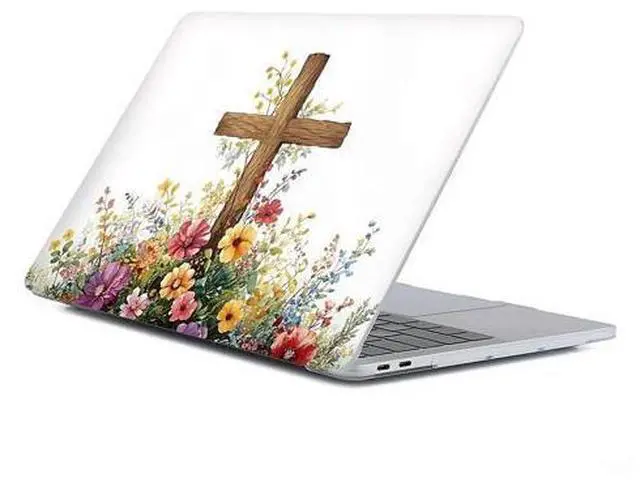 Main image of Yicomon Compatible with MacBook Air 15 Inch Case 2023 M2 2025 M4 Chip Model A2941 A3241, Plastic Hard Shell Case for Mac Air 15 with Touch ID (2023) - Cross Flowers