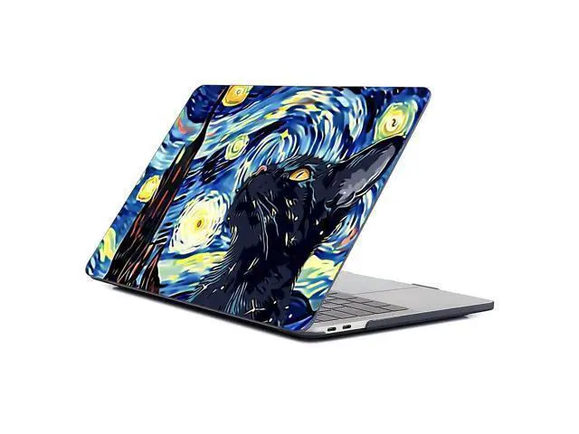 Alt view image 5 of 5 - FKBRCL4U for MacBook Air 15 Inch of Black Case Sky Black Cat Looking Up Patterns 2023 Version of M2 A2941/M4 A3241 Plastic Hard Shell Black Computer Case