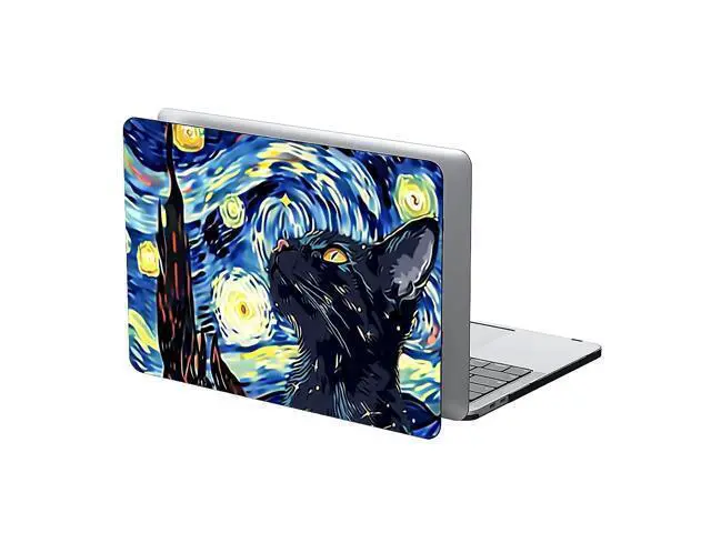 Alt view image 2 of 5 - FKBRCL4U for MacBook Air 15 Inch of Black Case Sky Black Cat Looking Up Patterns 2023 Version of M2 A2941/M4 A3241 Plastic Hard Shell Black Computer Case