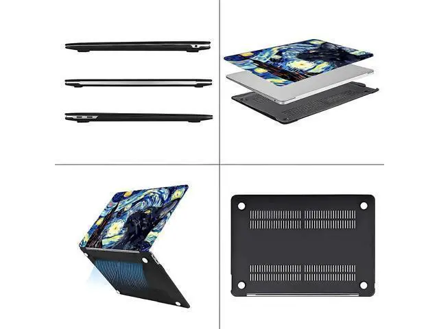 Alt view image 4 of 5 - FKBRCL4U for MacBook Air 15 Inch of Black Case Sky Black Cat Looking Up Patterns 2023 Version of M2 A2941/M4 A3241 Plastic Hard Shell Black Computer Case