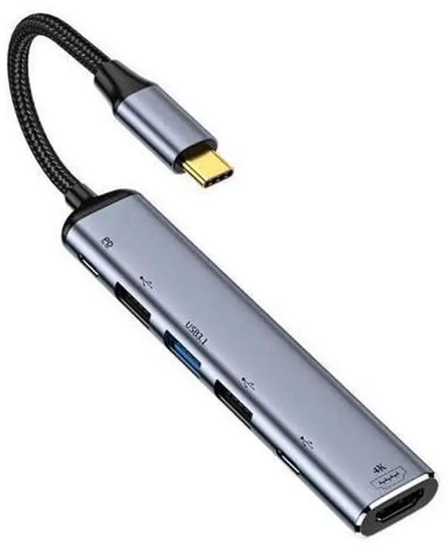 Main image of NFHK USB-C Type C to HDMI 4K Dual USB 3.0 HUB Converter HDTV Multiport Adapter 60hz with Female 100W PD Power Port